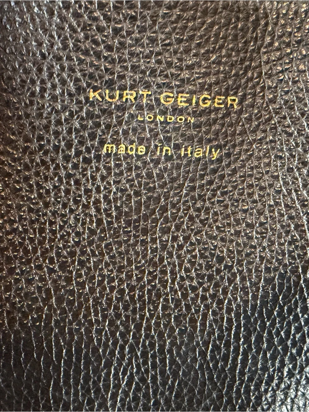 Kurt Geiger Black Leather Tote with Gold Hardware
